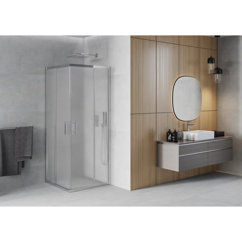 Mexen Rio cabine de douche carrée 80 x 80 cm, givrée, chrome - 860-080-080-01-30