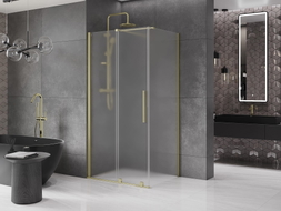 Mexen Velar cabine de douche coulissante 90 x 120 cm, givre, or brossé - 871-090-120-31-55