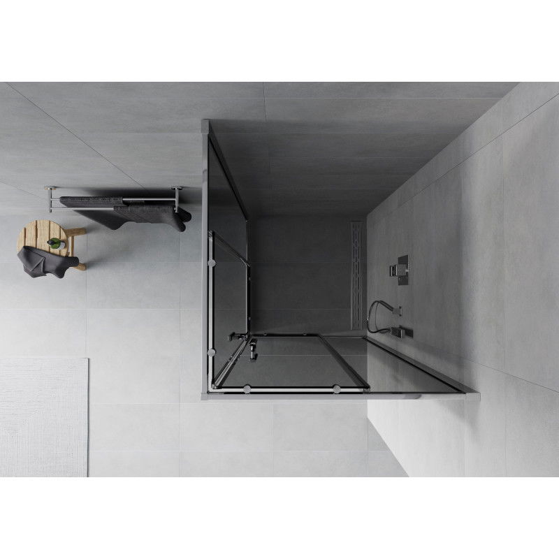 Mexen Rio cabine de douche carrée 70 x 70 cm, graphite, chrome - 860-070-070-01-40