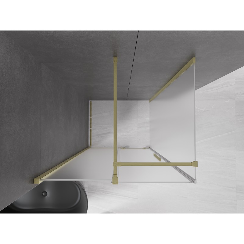 Mexen Velar cabine de douche coulissante 90 x 80 cm, givre, or brossé - 871-090-080-31-55