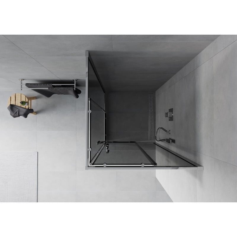 Mexen Rio cabine de douche carrée 90 x 90 cm, graphite, chrome - 860-090-090-01-40