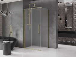 Mexen Velar cabine de douche coulissante 110 x 80 cm, givre, or brossé - 871-110-080-31-55