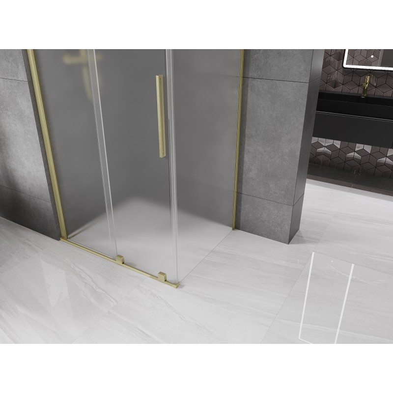 Mexen Velar cabine de douche coulissante 110 x 90 cm, dépoli, or brossé - 871-110-090-31-55
