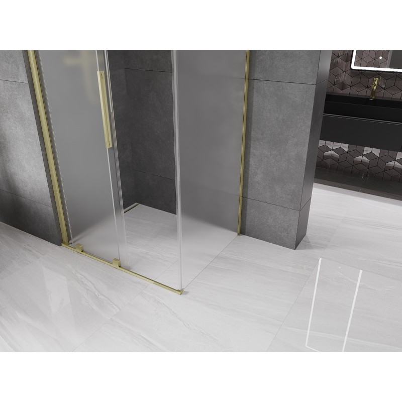 Mexen Velar cabine de douche coulissante 110 x 85 cm, givre, or brossé - 871-110-085-31-55