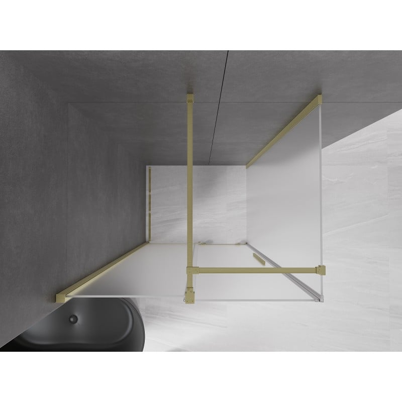Mexen Velar cabine de douche coulissante 120 x 80 cm, givré, or brossé - 871-120-080-31-55