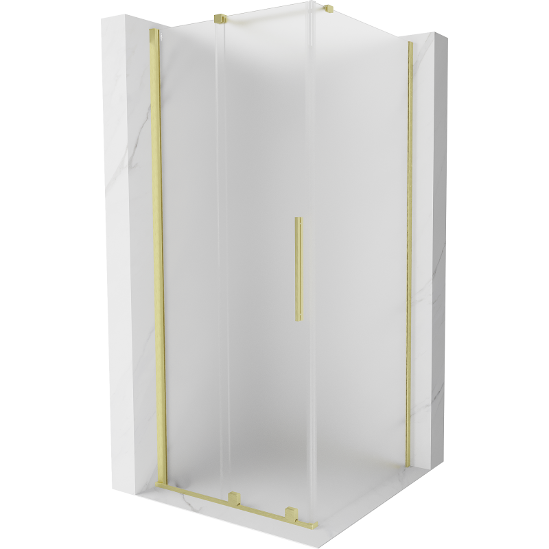 Mexen Velar cabine de douche coulissante 90 x 90 cm, givré, or brossé - 871-090-090-31-55