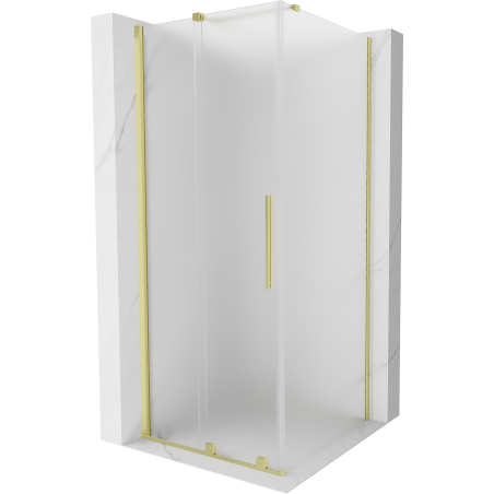Mexen Velar cabine de douche coulissante 90 x 90 cm, givré, or brossé - 871-090-090-31-55
