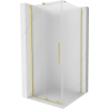 Mexen Velar cabine de douche coulissante 90 x 90 cm, givré, or brossé - 871-090-090-31-55
