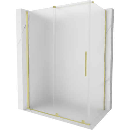 Mexen Velar cabine de douche coulissante 130 x 75 cm, givrée, or brossé - 871-130-075-31-55