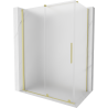 Mexen Velar cabine de douche coulissante 140 x 80 cm, givré, or brossé - 871-140-080-31-55