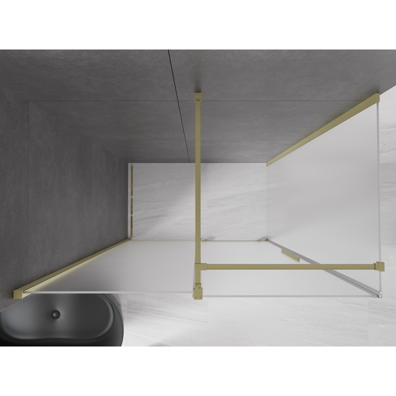 Mexen Velar cabine de douche coulissante 130 x 75 cm, givrée, or brossé - 871-130-075-31-55