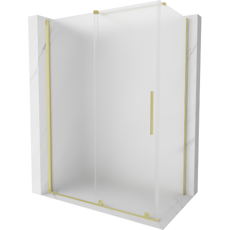 Mexen Velar cabine de douche coulissante 140 x 85 cm, givrée, or brossé - 871-140-085-31-55