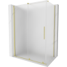 Mexen Velar cabine de douche coulissante 140 x 85 cm, givrée, or brossé - 871-140-085-31-55