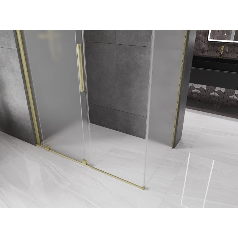 Mexen Velar cabine de douche coulissante 150 x 75 cm, dépoli, or brossé - 871-150-075-31-55