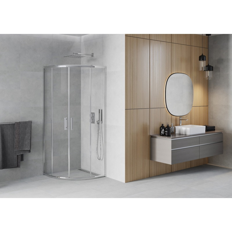 Mexen Rio cabine de douche semi-circulaire 70 x 70 cm, transparente, chromée - 863-070-070-01-00