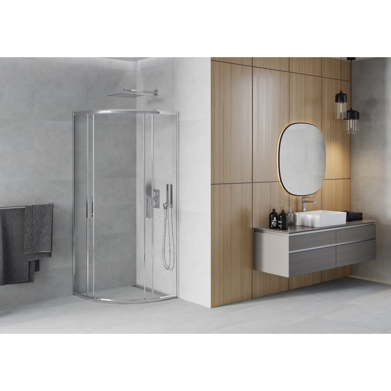 Mexen Rio cabine de douche semi-circulaire 70 x 70 cm, transparente, chromée - 863-070-070-01-00