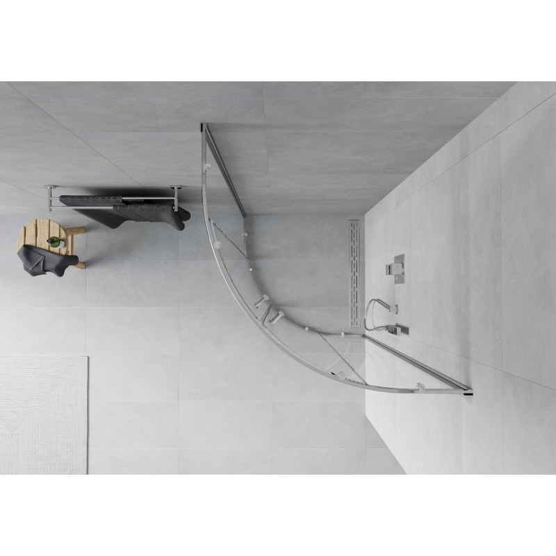 Mexen Rio cabine de douche semi-circulaire 70 x 70 cm, transparente, chromée - 863-070-070-01-00