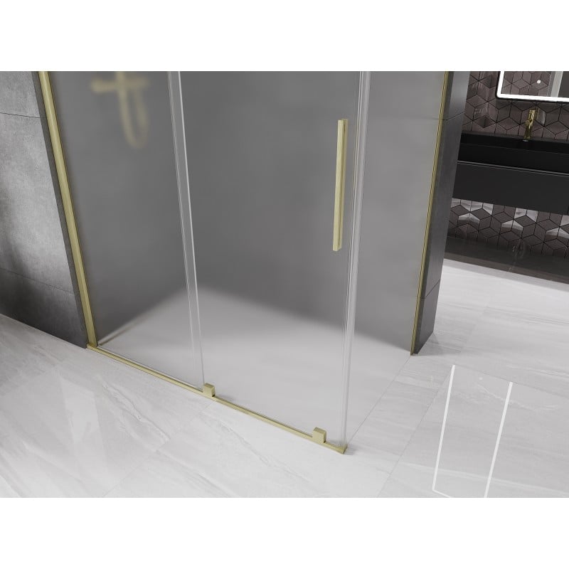 Mexen Velar cabine de douche coulissante 160 x 85 cm, givre, or brossé - 871-160-085-31-55