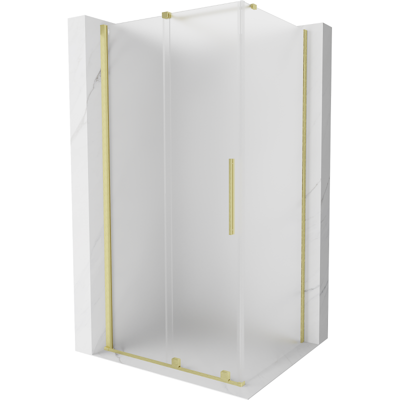 Mexen Velar cabine de douche coulissante 140 x 100 cm, givré, or brossé - 871-140-100-31-55