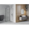 Cabine de douche Mexen Rio demi-ronde 80 x 80 cm, transparente, chrome - 863-080-080-01-00