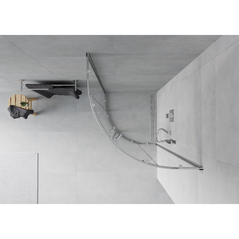 Mexen Rio cabine de douche semi-circulaire 80 x 80 cm, transparent, chrome - 863-080-080-01-00