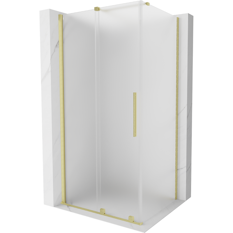 Mexen Velar cabine de douche coulissante 130 x 80 cm, givrée, or brossé - 871-130-080-31-55