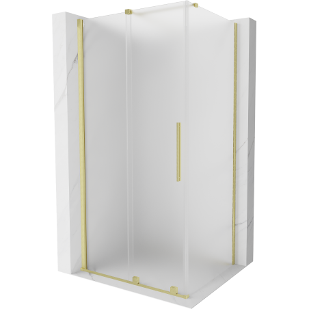 Mexen Velar cabine de douche coulissante 130 x 80 cm, givrée, or brossé - 871-130-080-31-55
