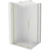 Mexen Velar cabine de douche coulissante 140 x 90 cm, givrée, or brossé - 871-140-090-31-55