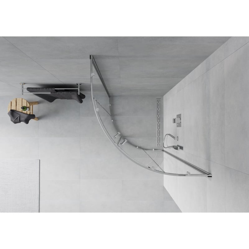 Mexen Rio cabine de douche semi-circulaire 90 x 90 cm, transparent, chrome - 863-090-090-01-00