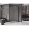 Mexen Velar cabine de douche coulissante 90 x 100 cm, givre, or rose - 871-090-100-31-60
