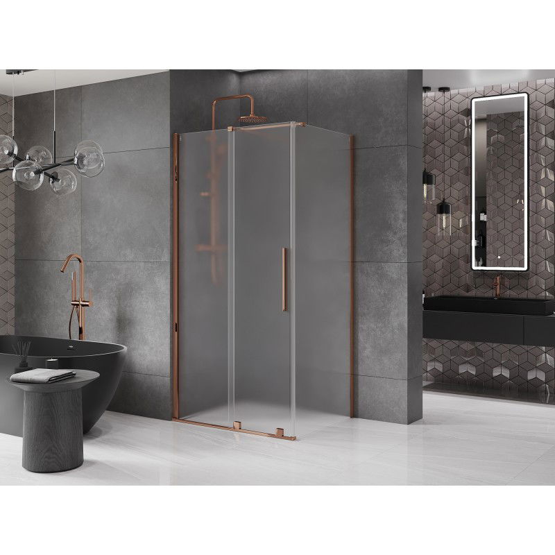 Mexen Velar cabine de douche coulissante 100 x 120 cm, dépoli, or rose - 871-100-120-31-60