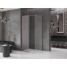 Cabine de douche coulissante Mexen Velar 100 x 85 cm, givrée, or rose - 871-100-085-31-60