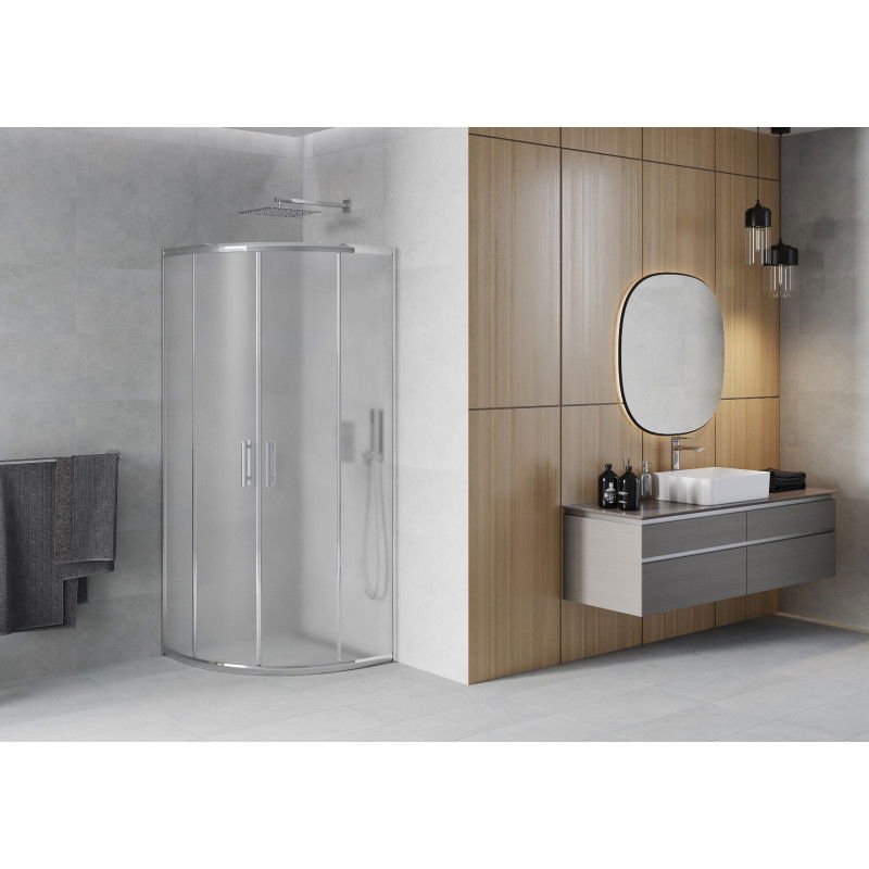 Mexen Rio cabine de douche semi-circulaire 70 x 70 cm, givre, chrome - 863-070-070-01-30
