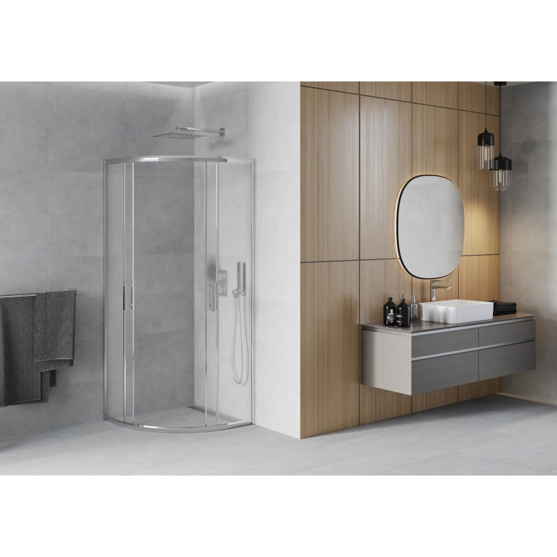 Mexen Rio cabine de douche demi-circulaire 70 x 70 cm, givré, chrome - 863-070-070-01-30