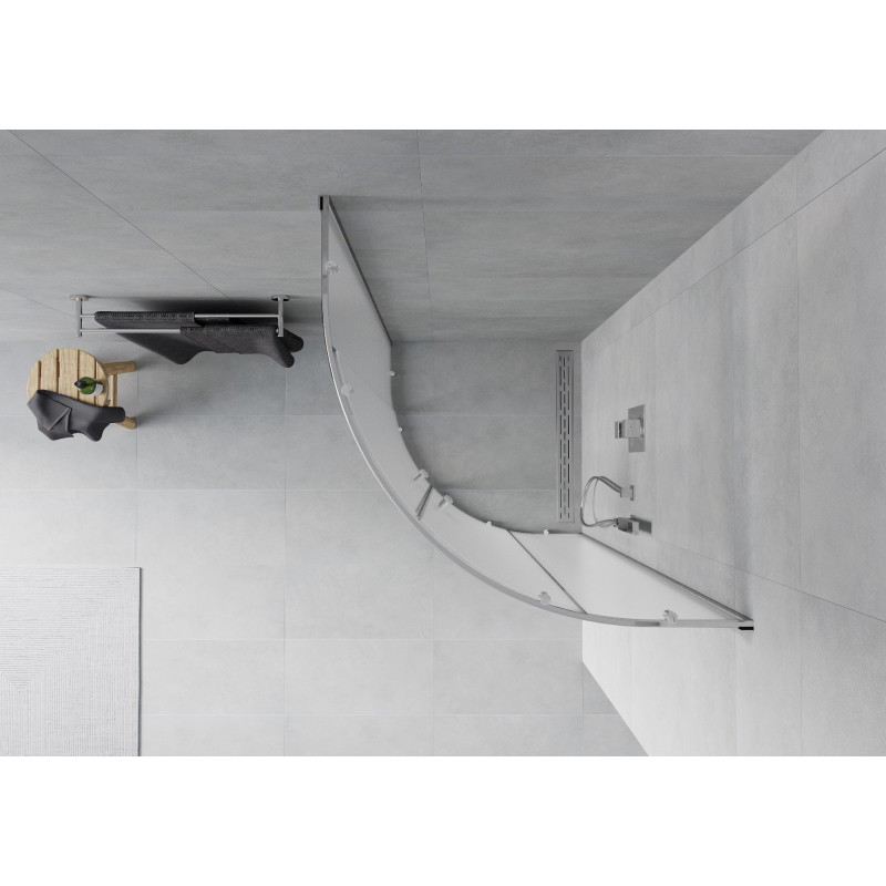 Mexen Rio cabine de douche demi-circulaire 70 x 70 cm, givré, chrome - 863-070-070-01-30