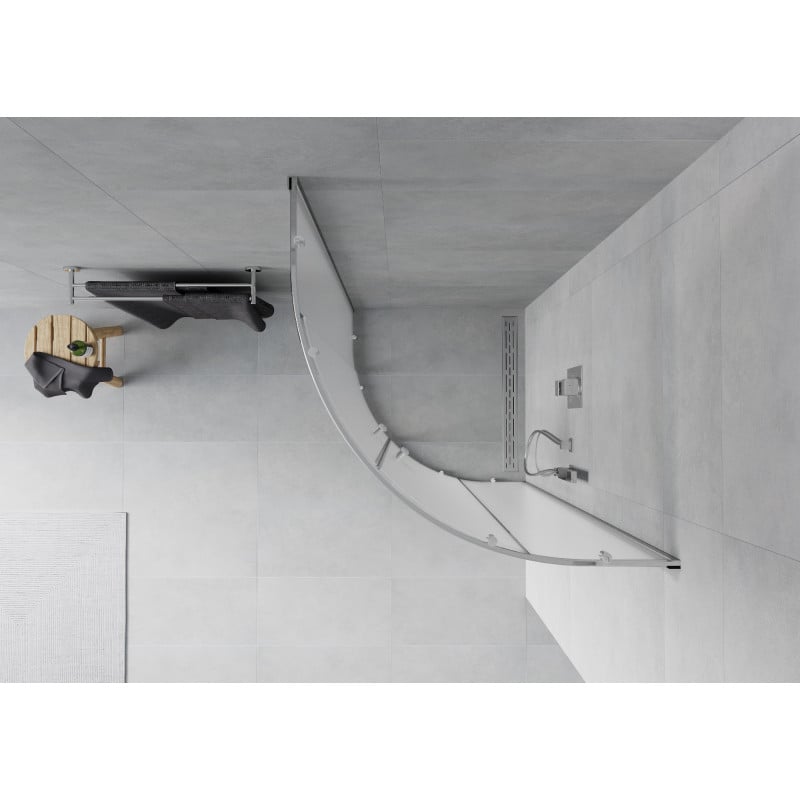 Mexen Rio cabine de douche semi-circulaire 80 x 80 cm, givrée, chrom - 863-080-080-01-30