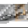 Cabine de douche Mexen Rio demi-circulaire 70 x 70 cm, rayures, chrome - 863-070-070-01-20
