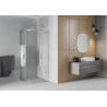 Mexen Rio cabine de douche semi-circulaire 70 x 70 cm, bandes blanches, chromé - 863-070-070-01-20