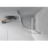 Mexen Rio cabine de douche semi-circulaire 70 x 70 cm, bandes blanches, chromé - 863-070-070-01-20