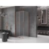 Cabine de douche coulissante Mexen Velar 90 x 90 cm, givré, or rose - 871-090-090-31-60