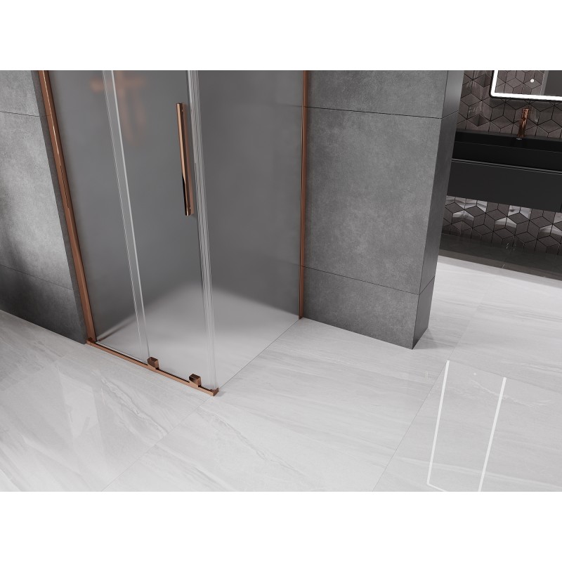 Mexen Velar cabine de douche coulissante 120 x 120 cm, givre, or rose - 871-120-120-31-60