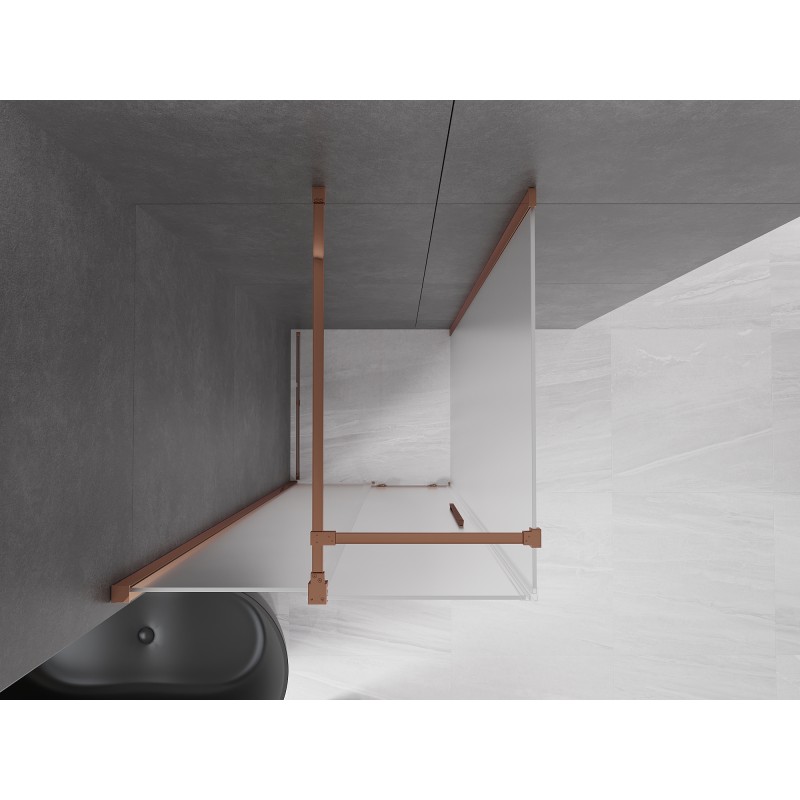 Mexen Velar cabine de douche coulissante 120 x 120 cm, givre, or rose - 871-120-120-31-60
