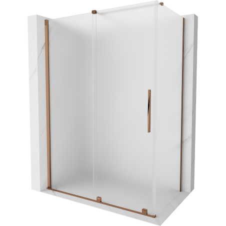 Cabine de douche coulissante Mexen Velar 130 x 75 cm, givre, or rose - 871-130-075-31-60