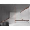 Cabine de douche coulissante Mexen Velar 130 x 75 cm, givre, or rose - 871-130-075-31-60