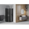 Mexen Rio cabine de douche semi-circulaire 70 x 70 cm, graphite, chrome - 863-070-070-01-40