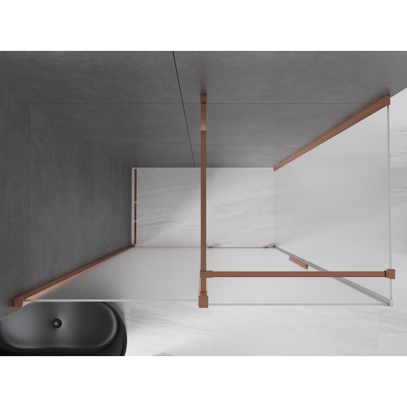 Mexen Velar cabine de douche coulissante 150 x 75 cm, givré, or rose - 871-150-075-31-60