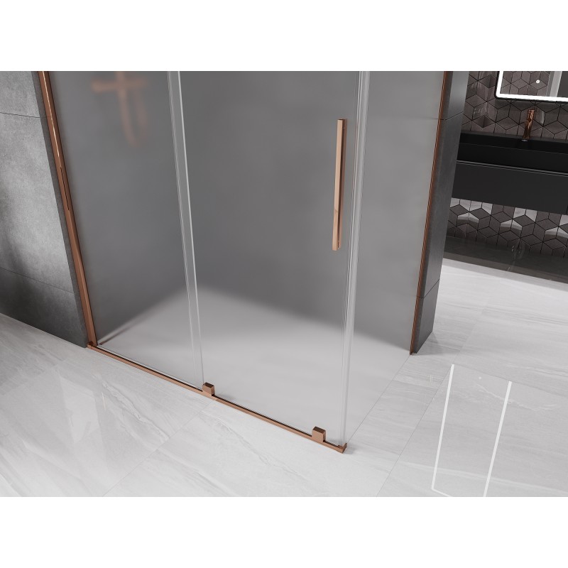 Mexen Velar cabine de douche coulissante 150 x 90 cm, givre, or rose - 871-150-090-31-60