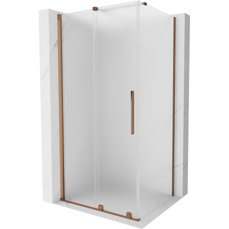 Mexen Velar cabine de douche coulissante 140 x 100 cm, givrée, or rose - 871-140-100-31-60