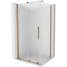 Mexen Velar cabine de douche coulissante 140 x 100 cm, givrée, or rose - 871-140-100-31-60