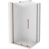 Mexen Velar cabine de douche coulissante 130 x 85 cm, givré, or rose - 871-130-085-31-60